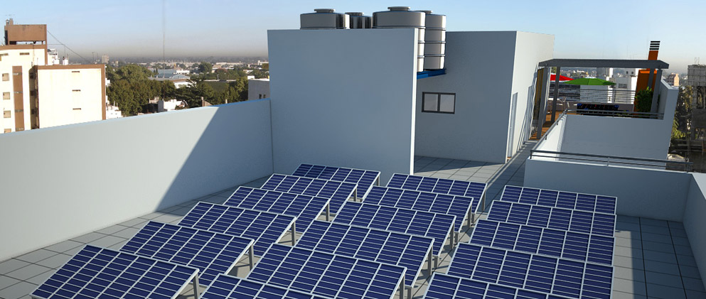 Edificio SMART OFFICE Buenos Aires | Paneles solares en terraza